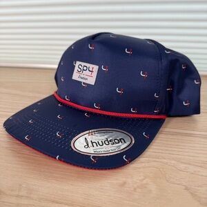 d.hudson navy all over print gold rope hat